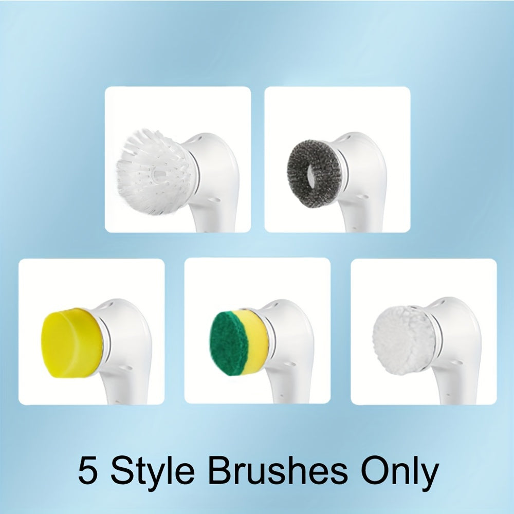5-in-1 Cordless Electric Spin Scrubber – USB Rechargeable, Versatile Cleaning Brush Set for Home