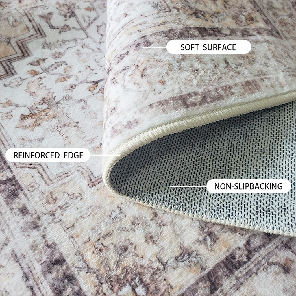 Open Velvet + Washed Cloth Bottom + About 1100g per Square Meter + Foldable 1pc Home Decoration European Style Geometric Art Painting Pattern Home Decor Mat Comfortable and Beautiful Versatile Decoration Style Living Room Mat