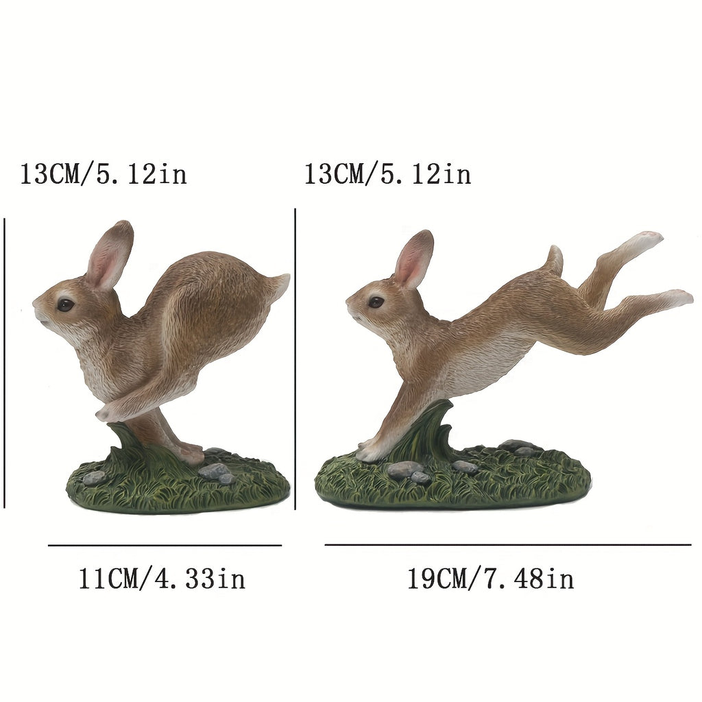 A Couple of Decorative Rabbit Figurines for Garden, Patio, Or Balcony Landscaping.