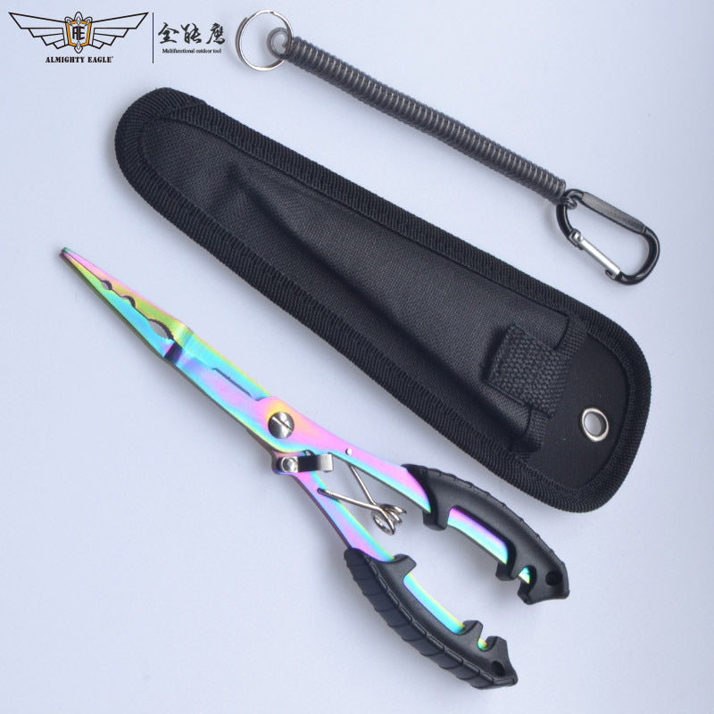 Saltwater Resistant Fishing Pliers with Split Ring Hook Removers, Lanyard & Sheath - Essential Fishing Gear Accessories for Easy Tackle Management