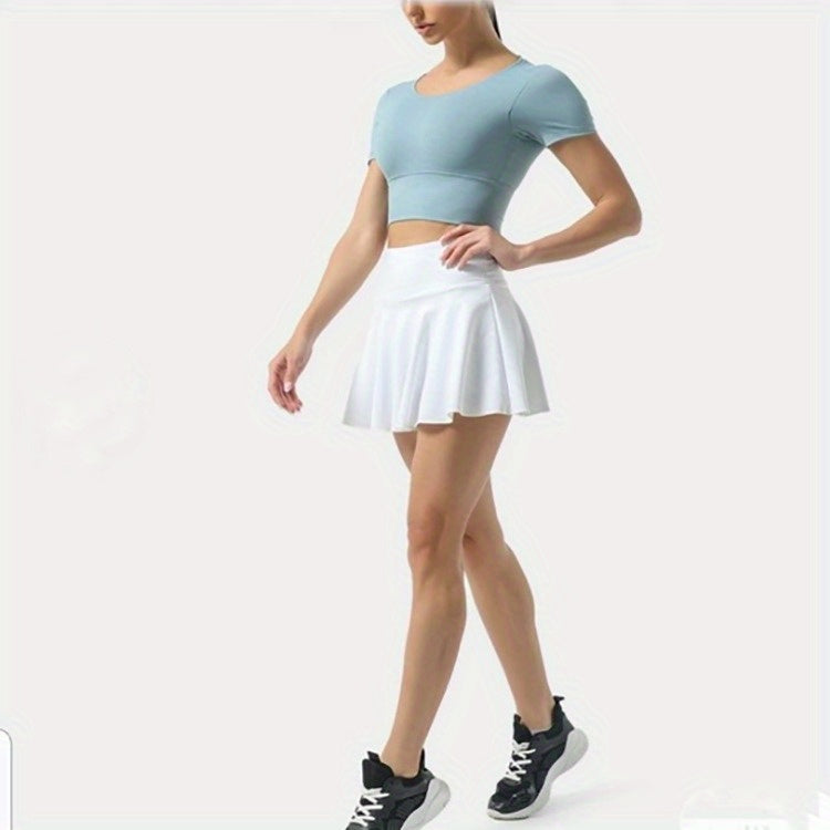 2023 Summer New Elegant Casual Women'S Pleated Tennis Skirt High-Waisted Sports Mini Skirt
