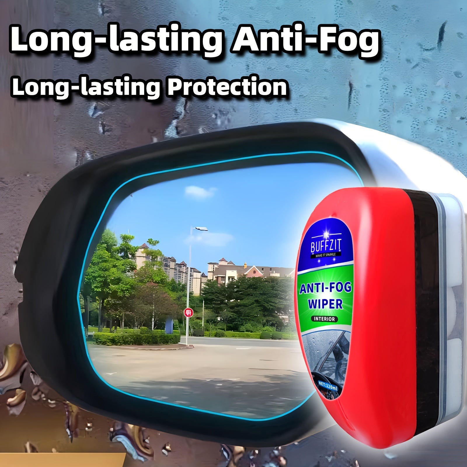 Anti-Fog Wiper for Windshield, Portable Car Glasses Defogger Prevent Fogging Defogging Sponge Wiper for Automotive Vehicles Helmets Mirrors -120Ml/4Oz