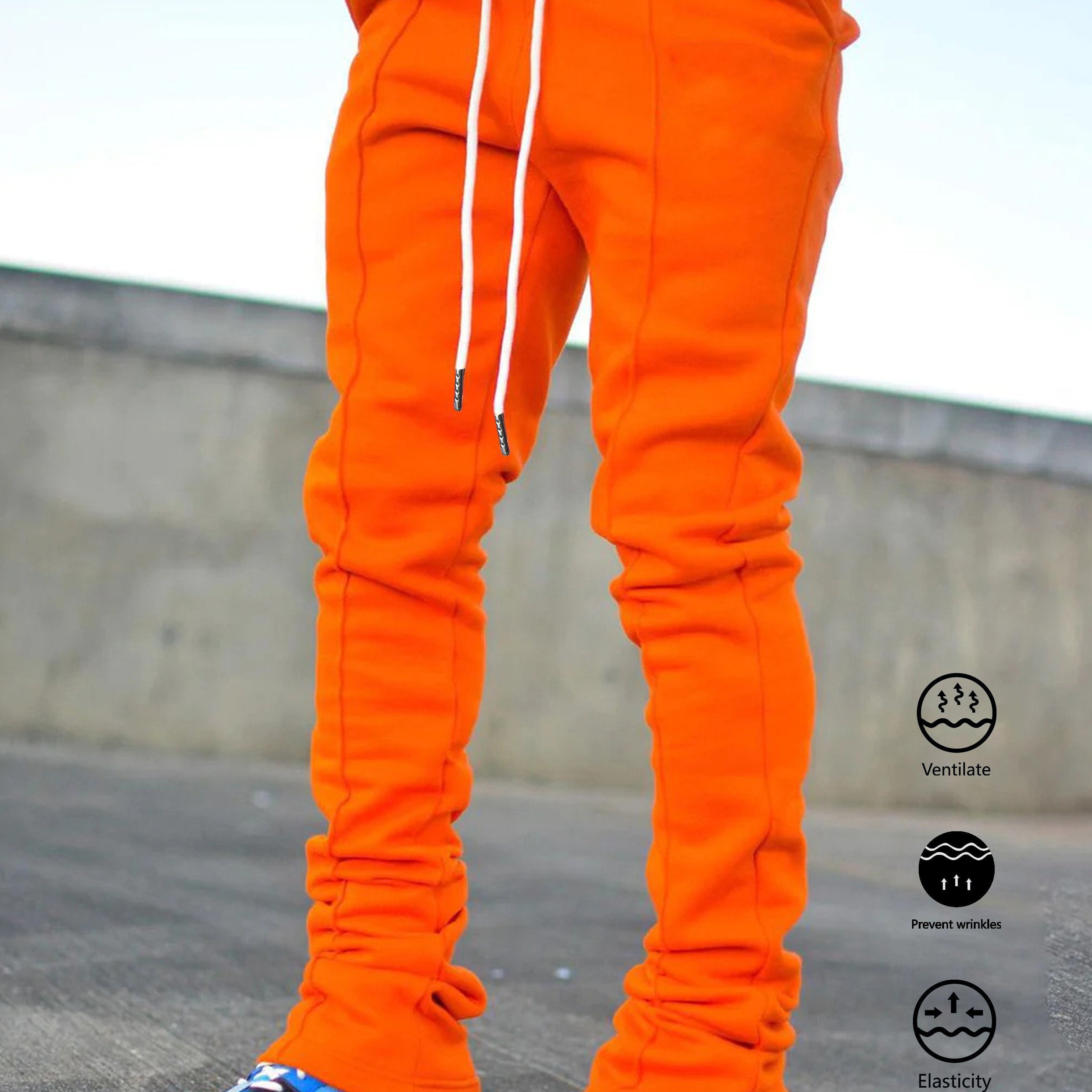 The Hottest Anti-Wrinkle Micro-Elastic Comfortable And Breathable Men'S Casual Trousers Front Mid-Flare Men'S Trousers Jogging Sports Trousers Trendy Trousers Rock Hip-Hop Trousers