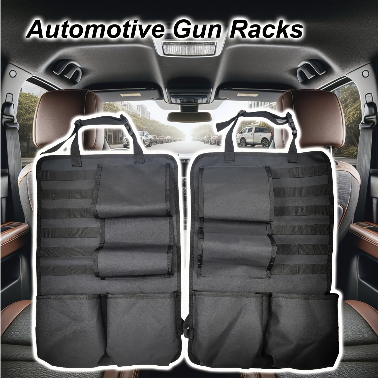 Automotive Gun Racks Vehicle Seat Back Rifle Gun Holder for Hunting Accessories Storage and Organizer, Deer/Duck Hunting Gift for Men