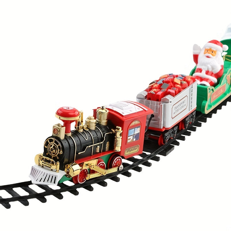 Foreign Trade Electric Christmas Train, Electric Sound And Light Can Hang Christmas Tree Christmas Rail Car, Christmas Gift Toys Peripheral Products Christmas Decor Gift For Christmas Halloween,