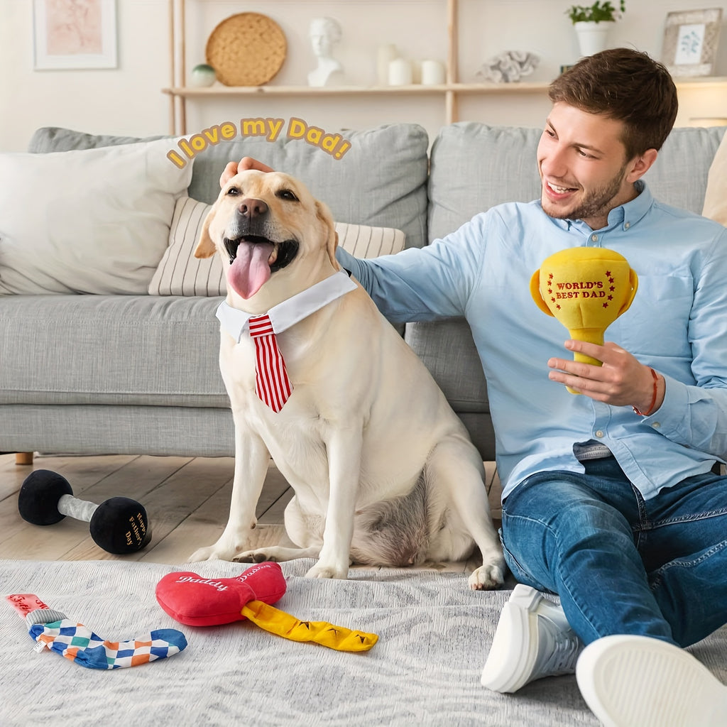 Nocciola Interactive Squeaky Dog Toys for Father' s Day, 5 Pack Snuffle Treat Puzzle Toys, Mentally Stimulating for Small Dog Toys, Cute Plush Dog Toys for Medium, Large Dogs, Keep Dogs Busy
