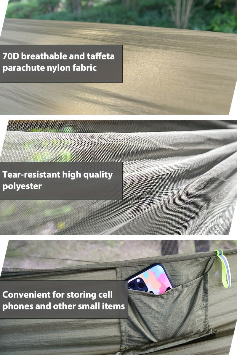 GEERTOP 3in 1 Outdoor Hammock with Mosquito Net Sun Shelter, Double Sleep Rest Camping Hammock for Backpacking Travel Garden Park