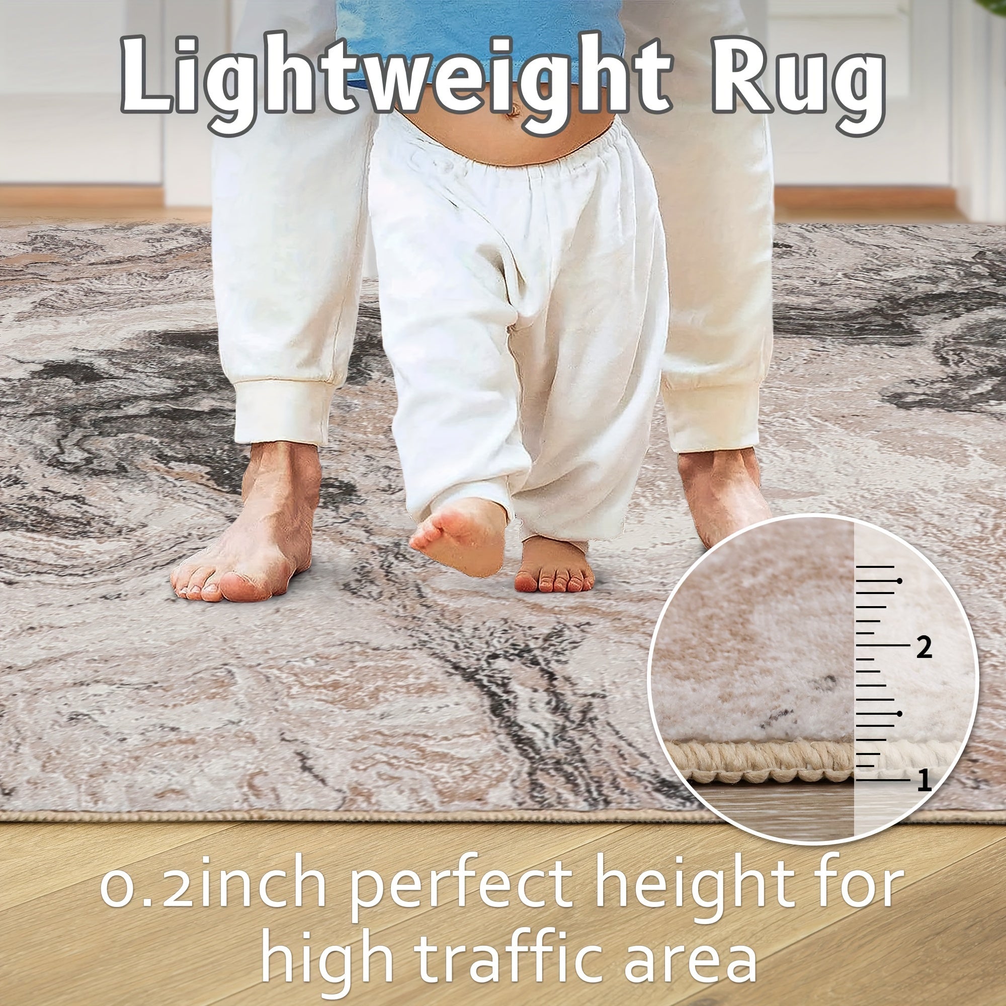 Area Rugs for Bedroom Abstract Machine Washable Vintage Rugs Distressed Modern Print Throw Rug for Living Room Aesthetic, Non Slip Carpet with Gripper