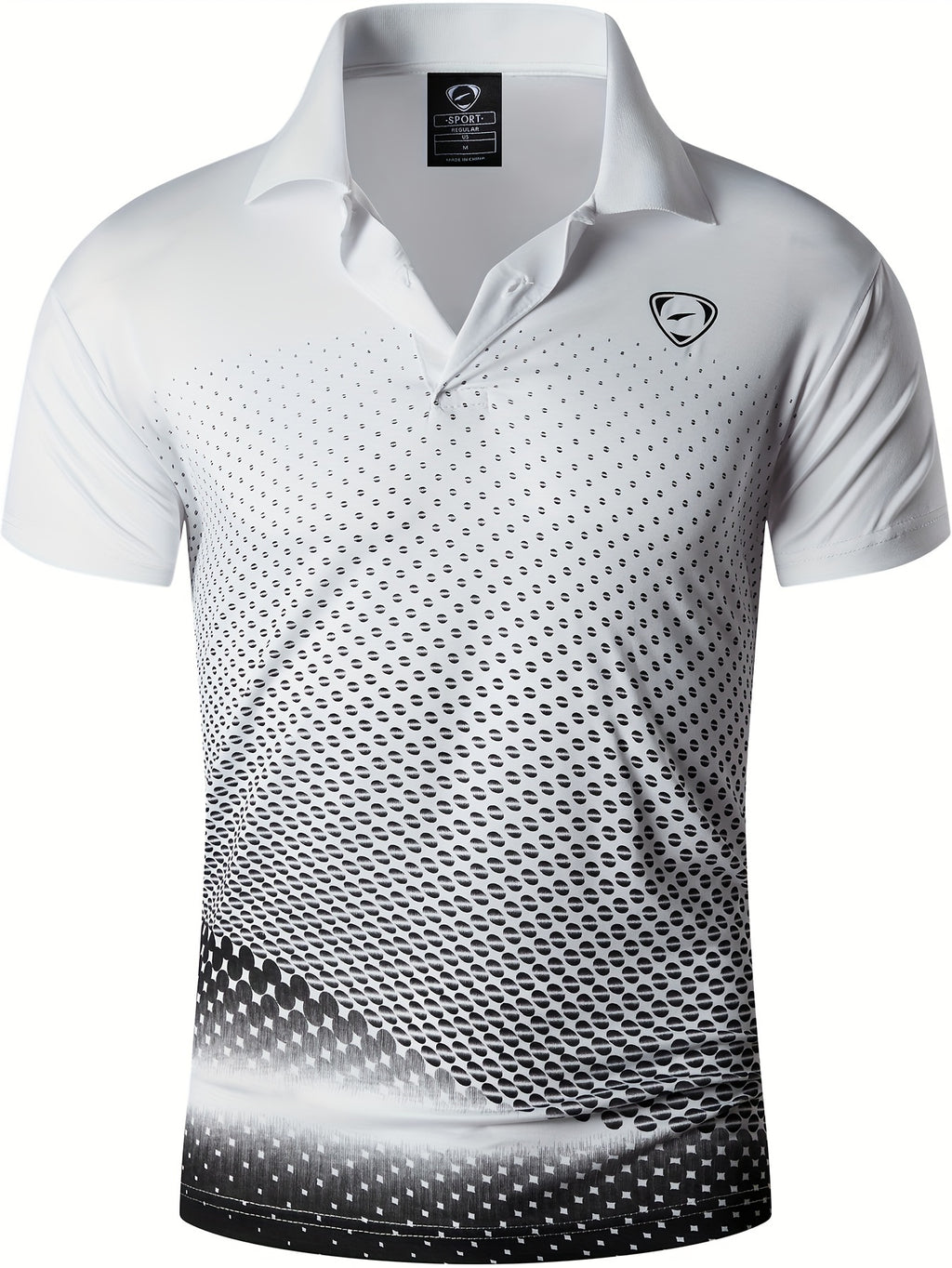 Jeansian Men's Lightweight Breathable Sport Shirt - Vibrant Orange All-Over Dot Print