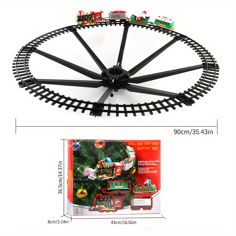Foreign Trade Electric Christmas Train, Electric Sound And Light Can Hang Christmas Tree Christmas Rail Car, Christmas Gift Toys Peripheral Products Christmas Decor Gift For Christmas Halloween,