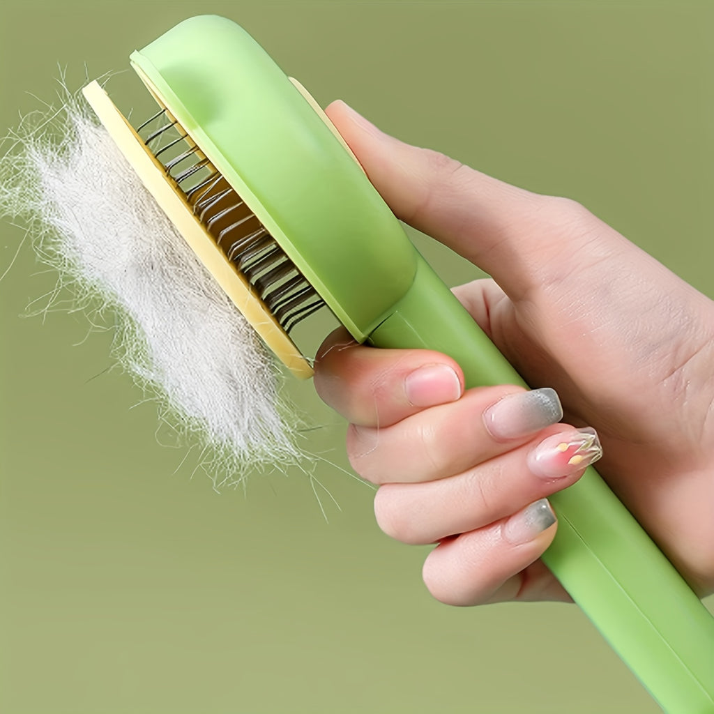 Self-Cleaning Cat Grooming Brush: Easy, Efficient Fur Removal & Shine Enhancement for Your Pet