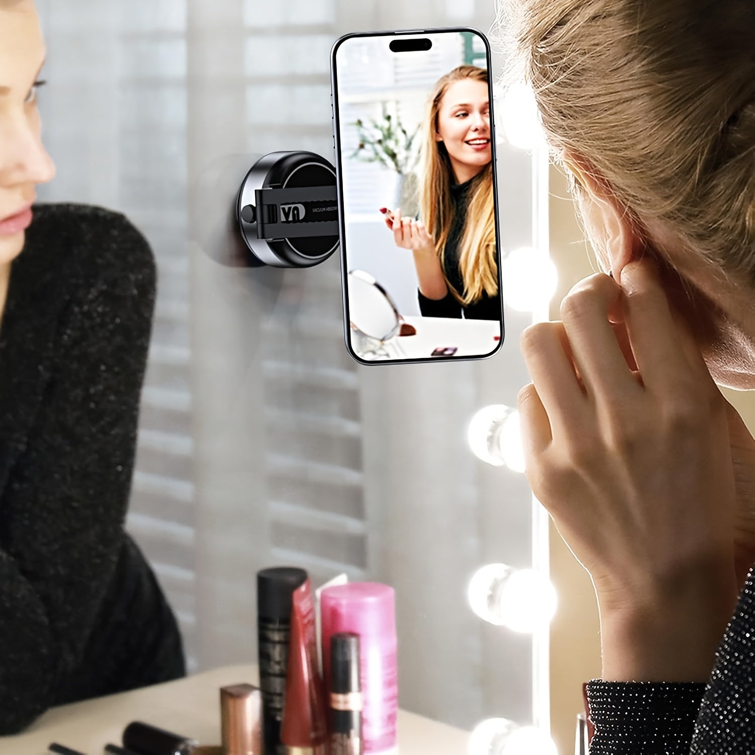 Car Mount Phone Holder For Vehicle, Vacuum Suction Design,