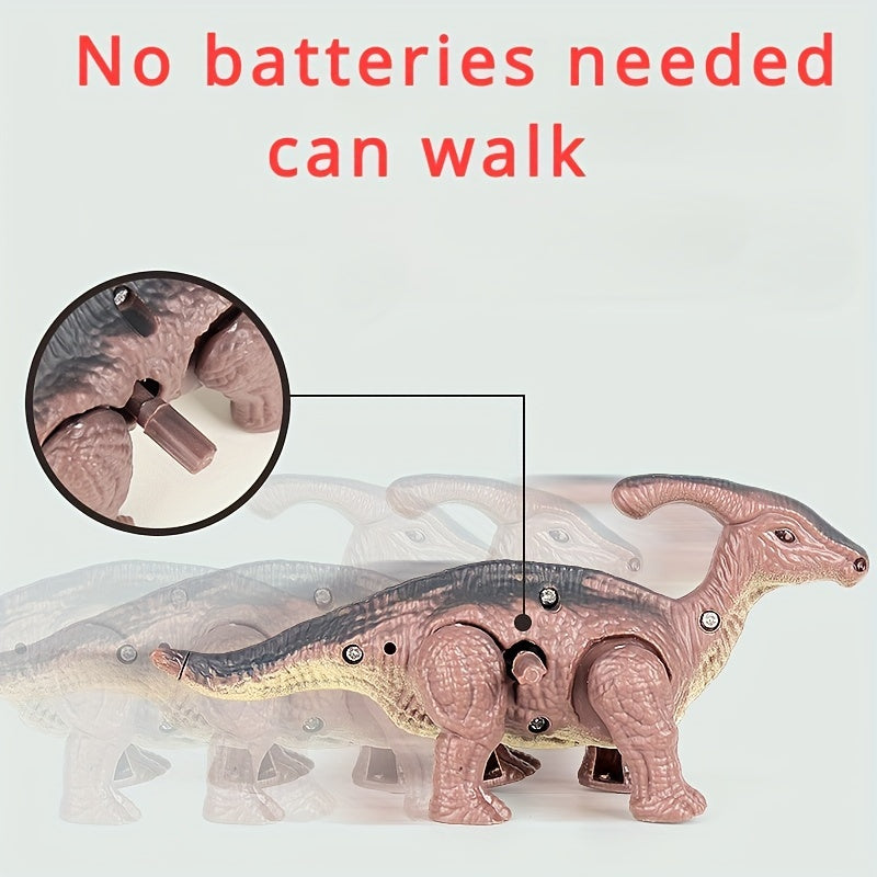 Battery-Free Walking Dinosaur Toys: 4-Pack Set with Triceratops, Stegosaurus, Brachiosaurus, and Tyrannosaurus Rex - Suitable for Ages 3-6