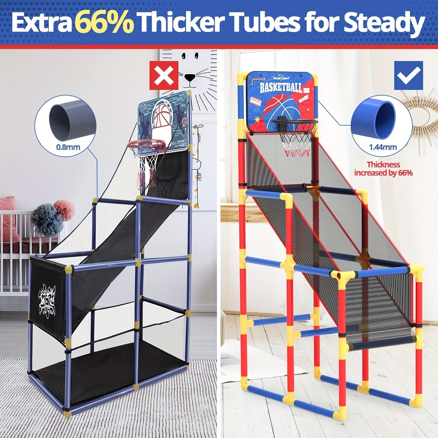 Kids Basketball Hoop Arcade Game W/Electronic Scoreboard Cheer Sound, Basketball Hoop Indoor Outdoor W/4 Balls, Basketball Game Toys Gifts For Kids 3-6 5-7 8-12 Toddlers Boys Girls