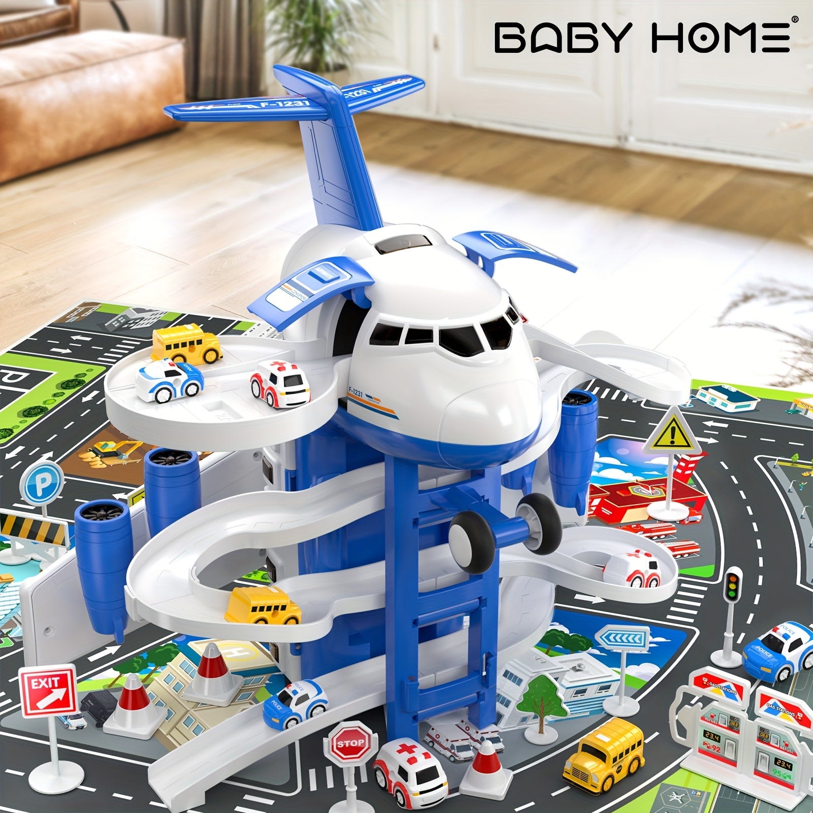Home Kids Airplane Car Toys Simulation Inertia Aircraft Music Stroy With Light Passenger Plane Diecasts Kids Educational Toy