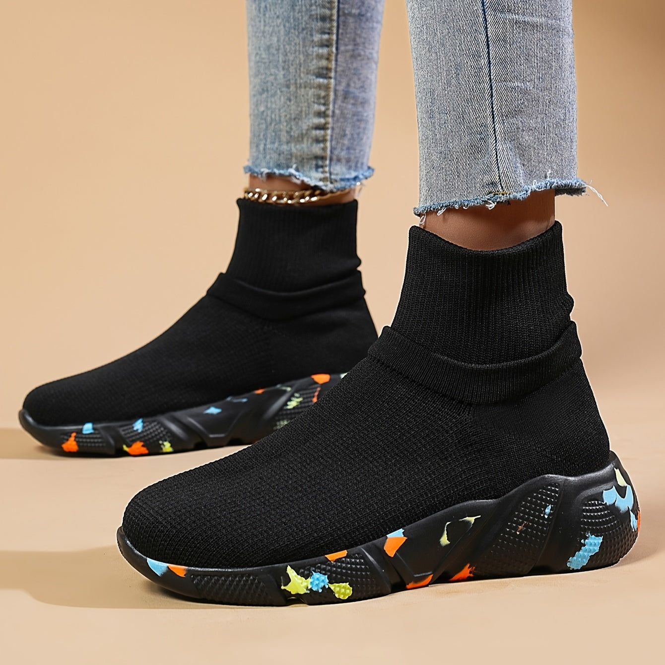 Women's Mesh Sports Shoes, Comfort Knit Low Top Running Shoes, Casual Breathable Walking Slip-On Shoes