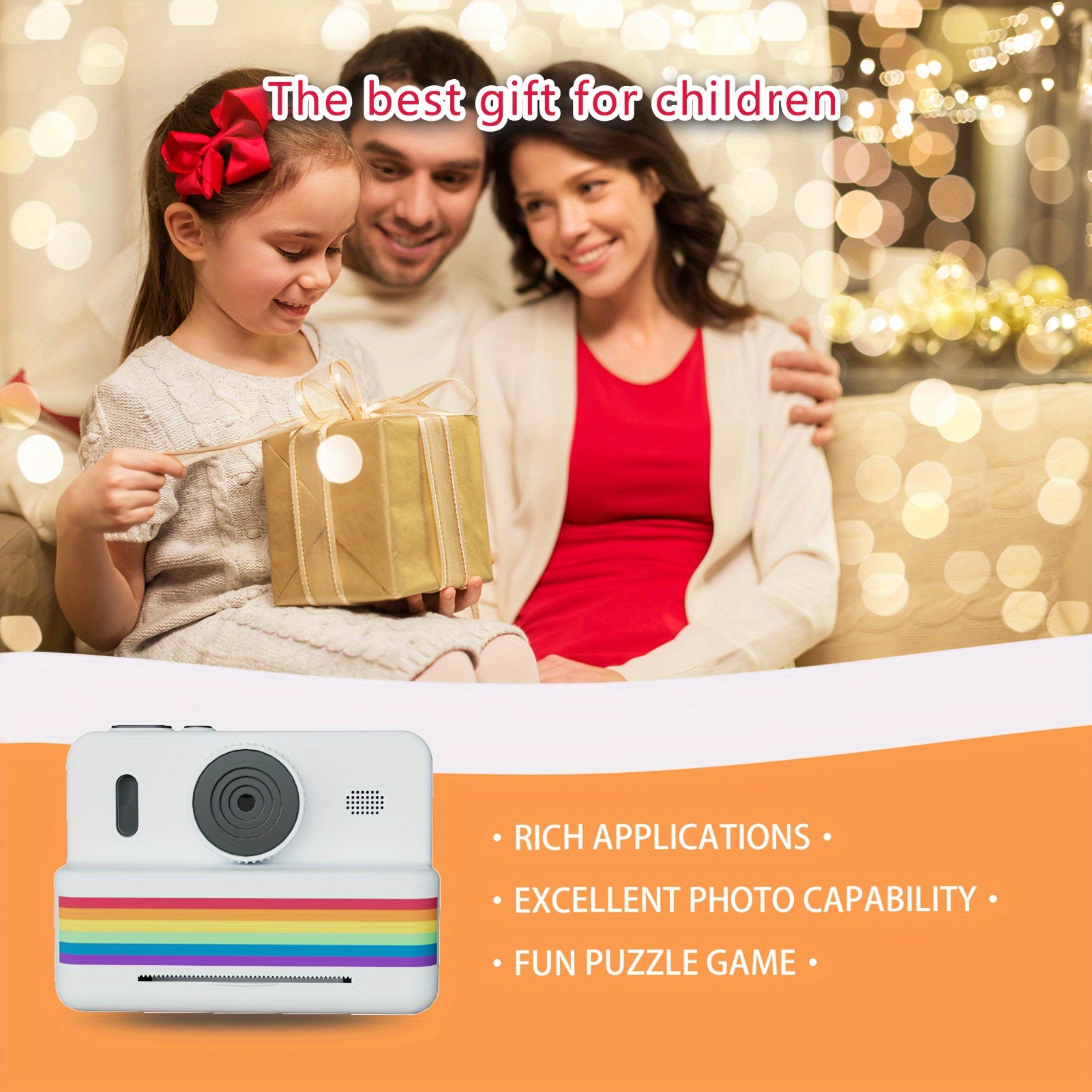 Youngsters Instant Print Camera, 2.8 Screen HD Digital Selfie Camera, Dual Lens Portable Toys with 3 Rolls Of Printing Paper, Christmas, Birthday, Halloween, Thanksgiving Gifts for 3-12 Years Old