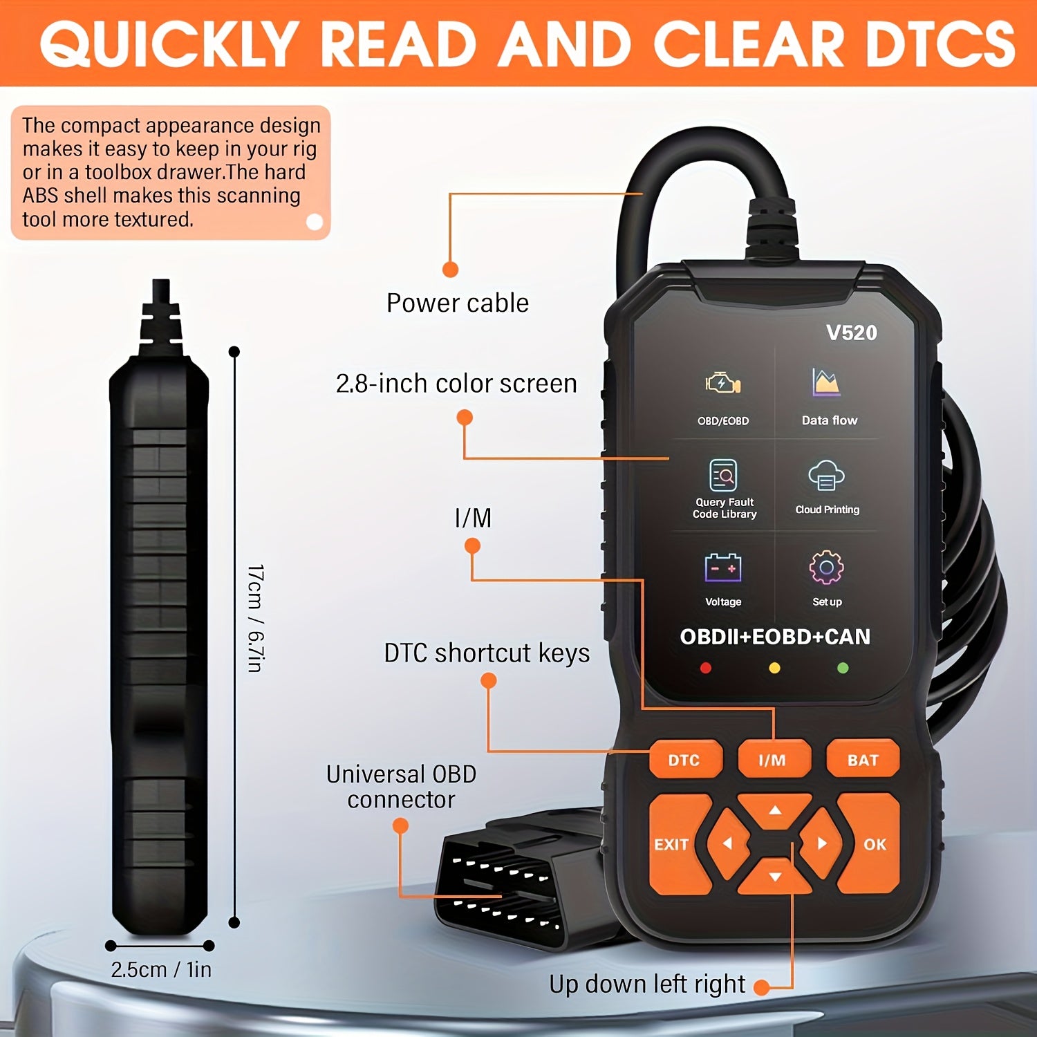 V520 Professional OBD2 Scanner Heavy-Duty Code Reader