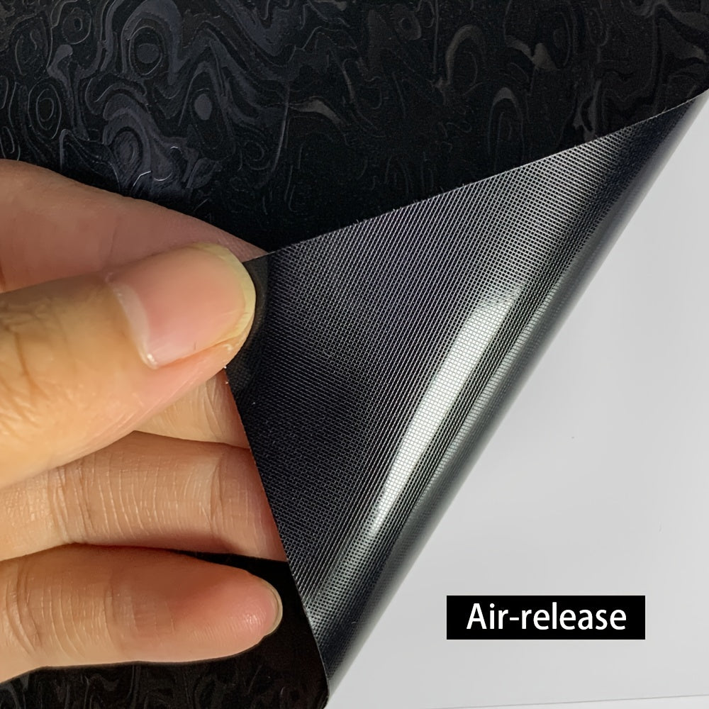 50x150cm Black Ghost Pattern PET Vinyl Wrap Roll - Premium Self-Adhesive,