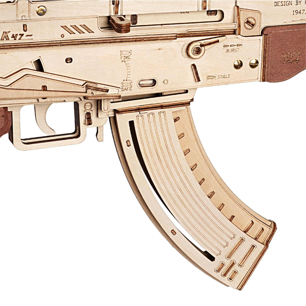 3D Puzzles for Adults, Wooden 3D Puzzle AK47 Model Rubber Band Gun Model Building Kits for Adult, DIY Wood Crafts Cool Toys Gifts Hobbies for Men Women, LQ901 Justice Guard