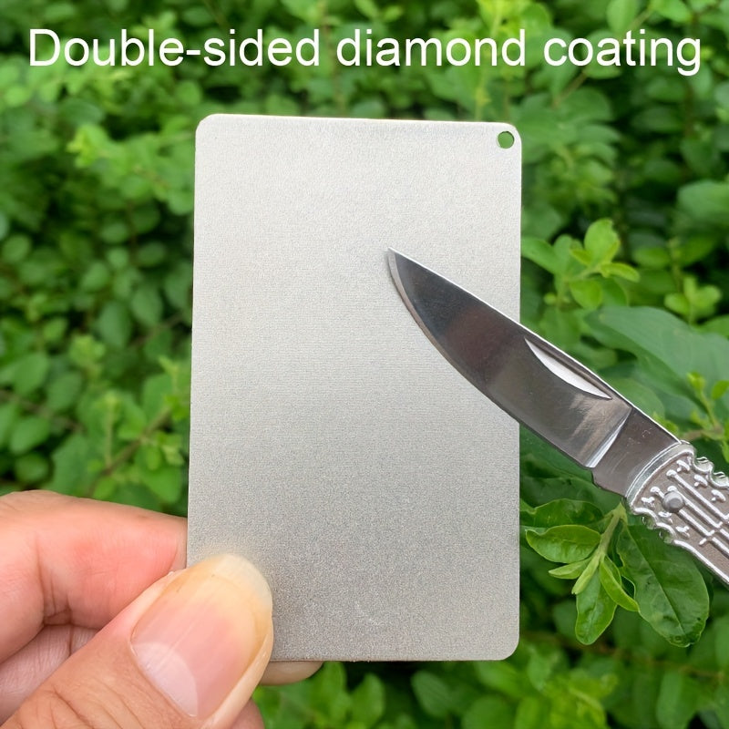 Sharpening Made Easy 2-Sided Credit Card Artificial Diamond File with 600 Fine & 1000 Extra Fine Grits - Perfect for Knives, Chisels, Router Bits, Saw Blades & Scissors!