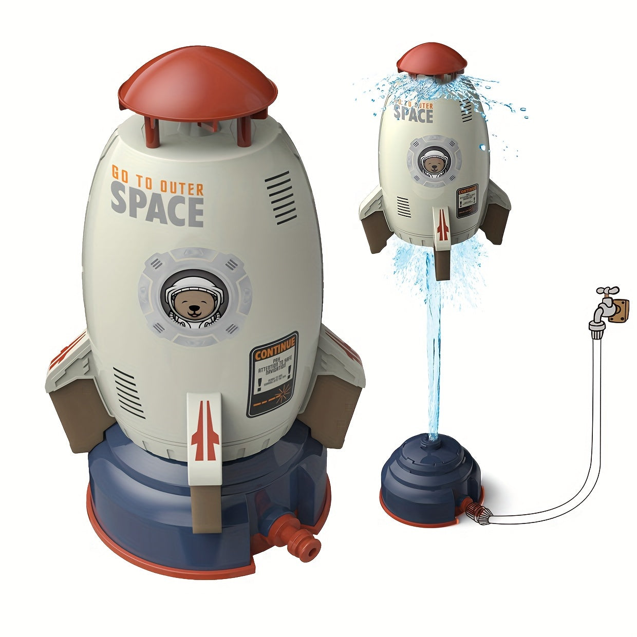1pc, Outdoor Flying Water Jet Rocket Rotating Launch Sprinkler Watering Device Water Play Small Toys Waterer Rocket Fountain Summer Cool Toys Party Activity Toys Children's Birthday Gift