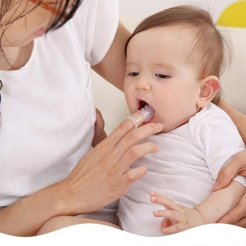 2pcs Silicone Finger Toothbrush: Safe Oral Cleaning With Thumb Sleeve Tongue Moss Cleaning Brush.