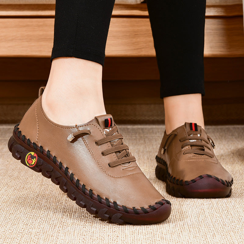 Women's / Round-Toe Flat Shoes with Spoils Accent - Casual Comfortable All-Season Sneakers, PVC Sole & Soft, Breathable for Square Dance, Casual Attire -  Upper (North America/Europe Style)