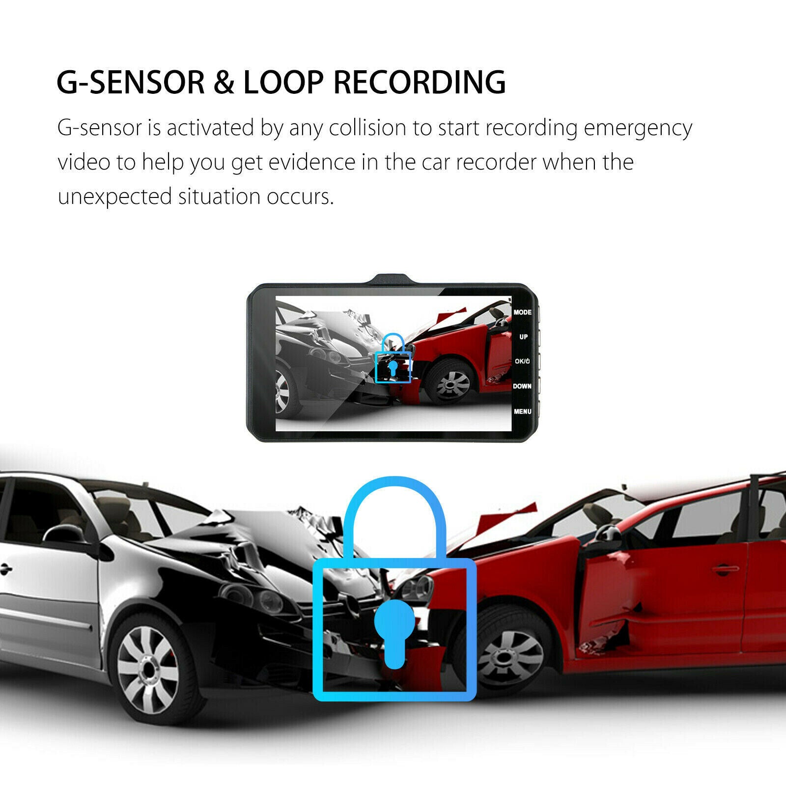 HD 1080P Night Vision Dash Cam - CAR DVR Car Video Recorder - Front And 720P Rear Camera Vehicle Black Box Driver Recorder