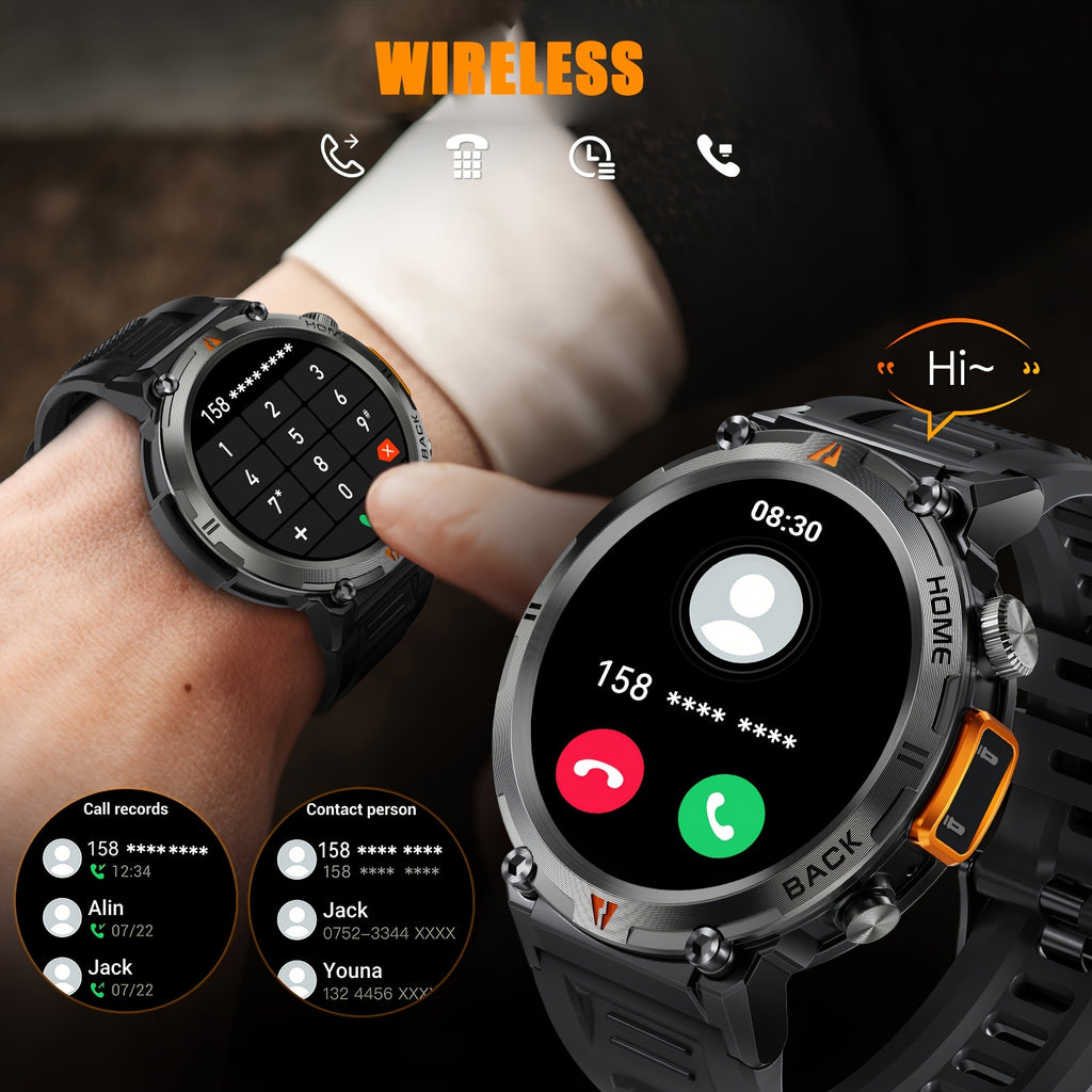 EIGIIS Men'S Outdoor Sports Watch with IPX8 (3ATM) Flashlight,