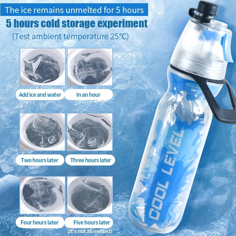 Creative Double-layer Sports Spray Water Bottle, Dual-purpose Plastic Squeeze Spray Bottle For Summer Outdoor Sports