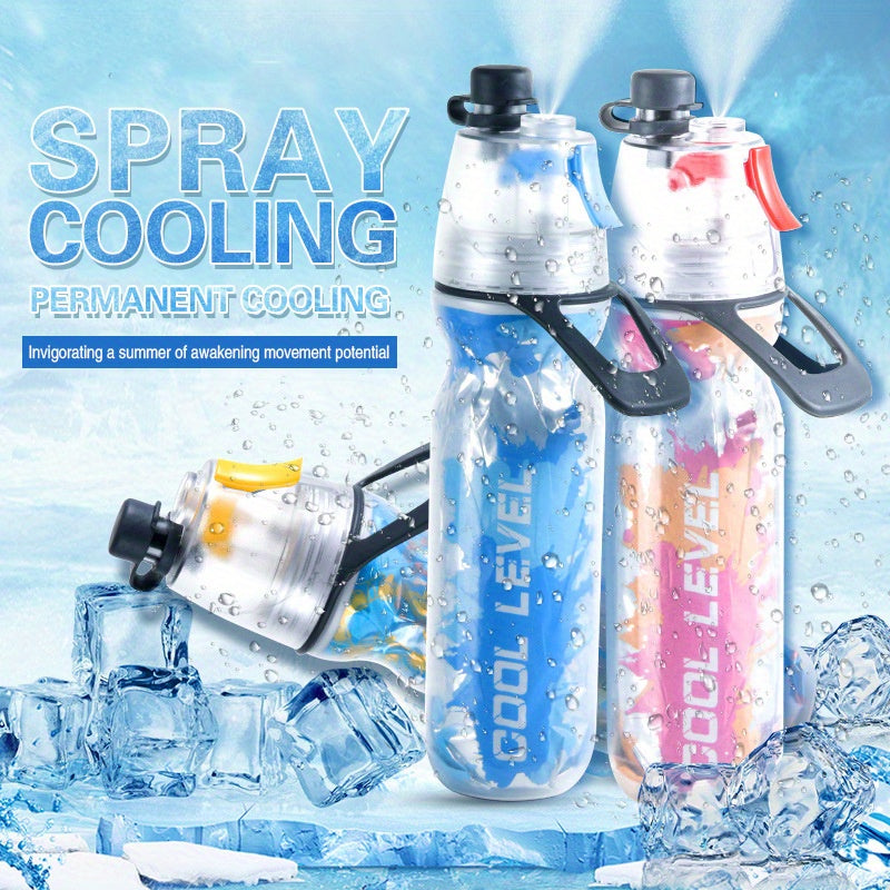 Creative Double-layer Sports Spray Water Bottle, Dual-purpose Plastic Squeeze Spray Bottle For Summer Outdoor Sports