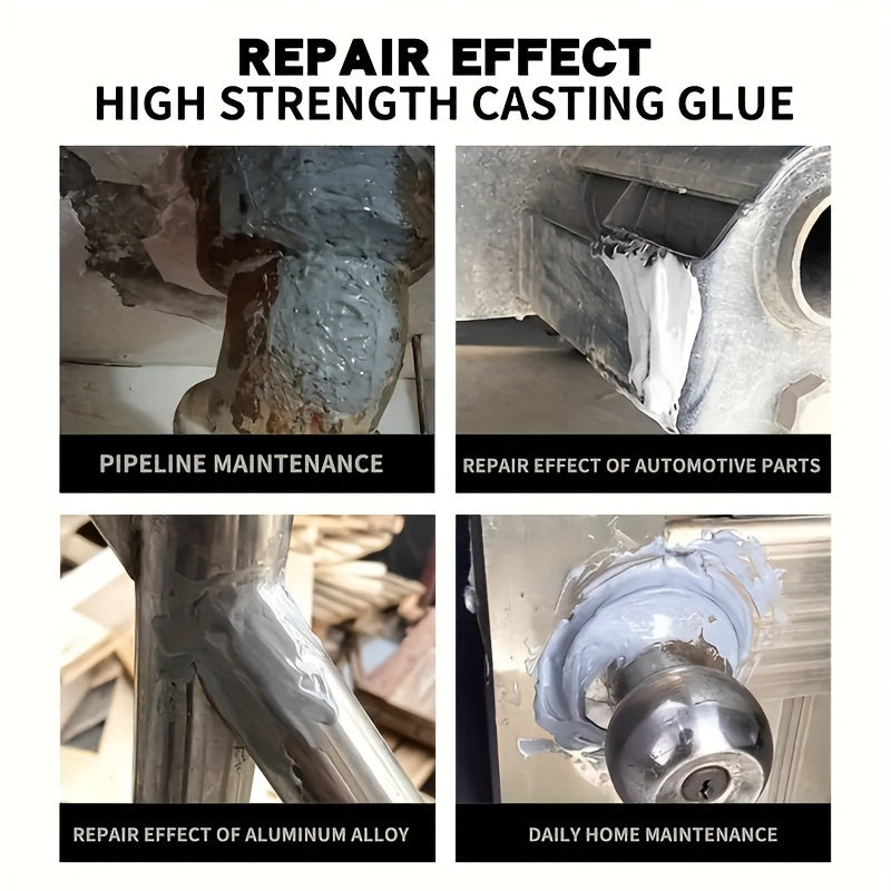 High Strength Pipeline Repair Epoxy Adhesive, Metal Cast Patching Putty, Waterproof Heat-Resistant Leak Sealant for Plumbing & Automotive, Drillable & Sandable, Non-Toxic Odorless - 85g Bottle