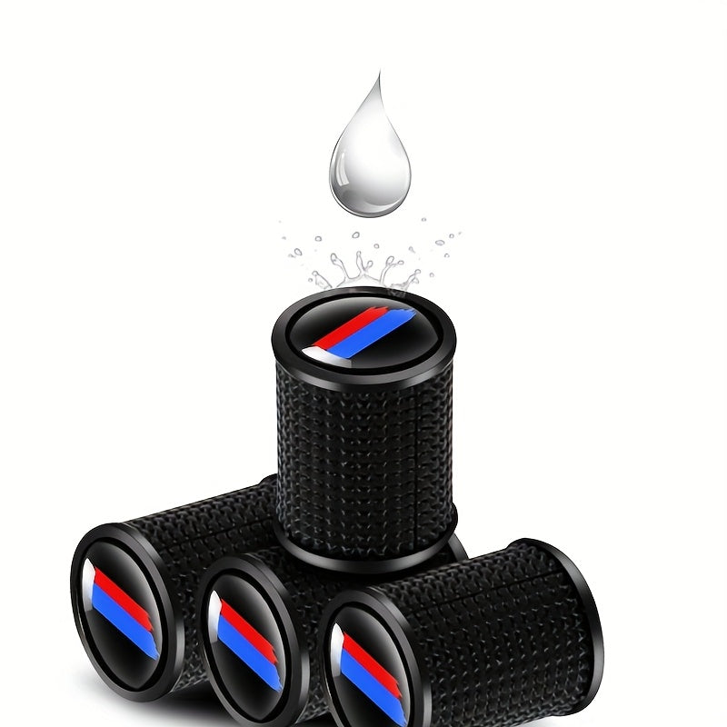 4pcs Tire Valve Caps - Heavy-Duty Metal Construction, Screw-On Valve Stem Covers with Snap-Fit Installation