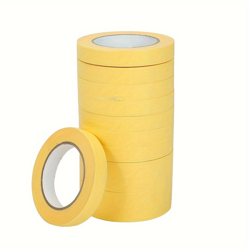 12Rolls 3/4" x165ft Masking Tape Crepe Paper Automotive Refinish 06652 Yellow
