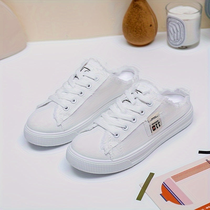 [Lightweight Sports Shoes] Lightweight Breathable Women's Flat Sports Shoes | Casual Running Walking Sneakers, Solid Color