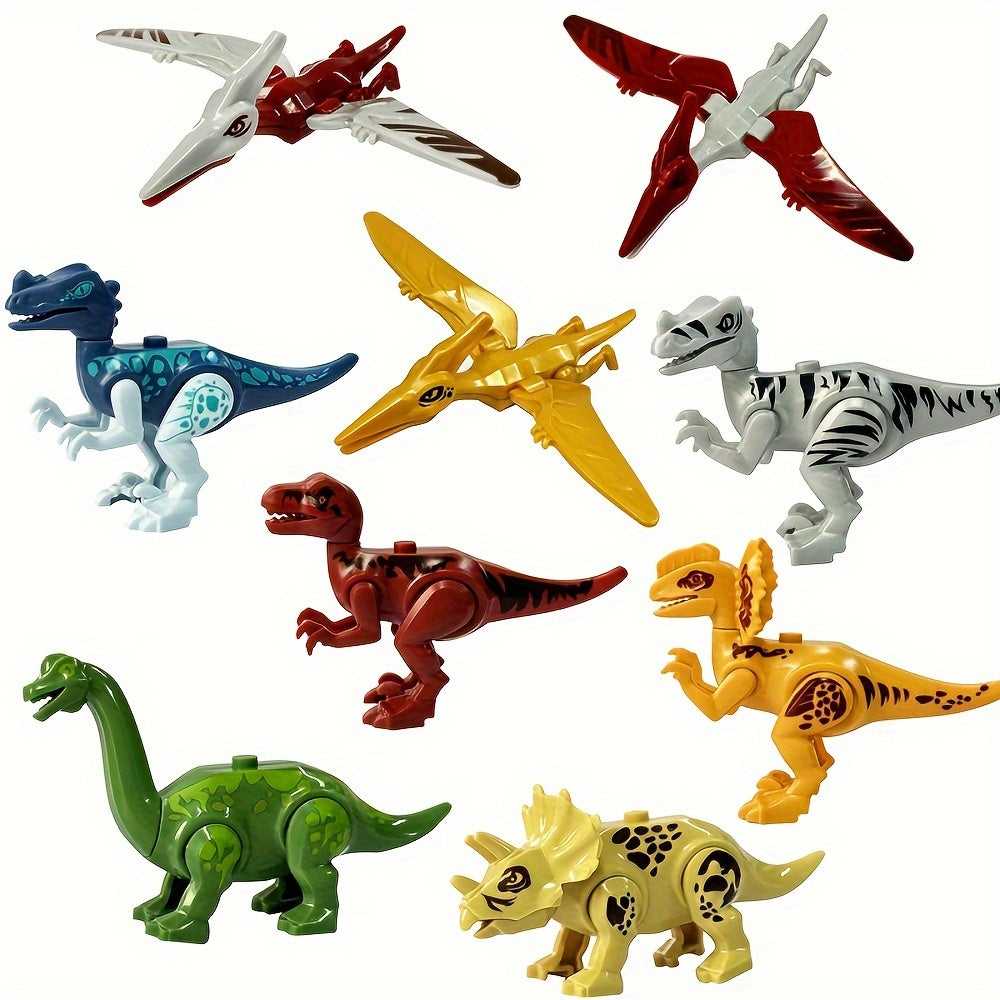 Prehistoric Creatures: Dino Building Blocks - Raptor & Pterosaur Sets - ABS Material - Animal Themed Toys - Great for Kids - Perfect for Playtime