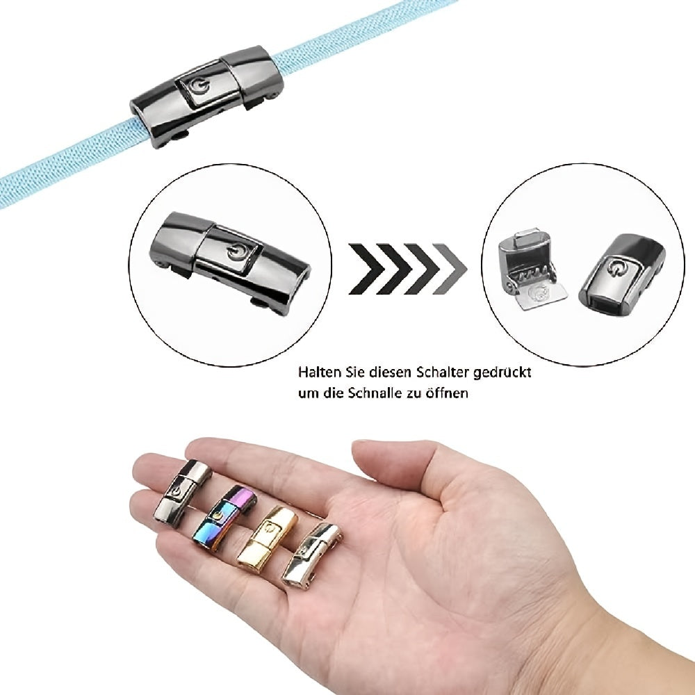 8pcs Shoe Lace Fasteners Shoelaces Without Tie With Metal Closure Lazy Shoelace Buckle For Sneakers, Running Shoes, Sports Shoes Hiking Shoes