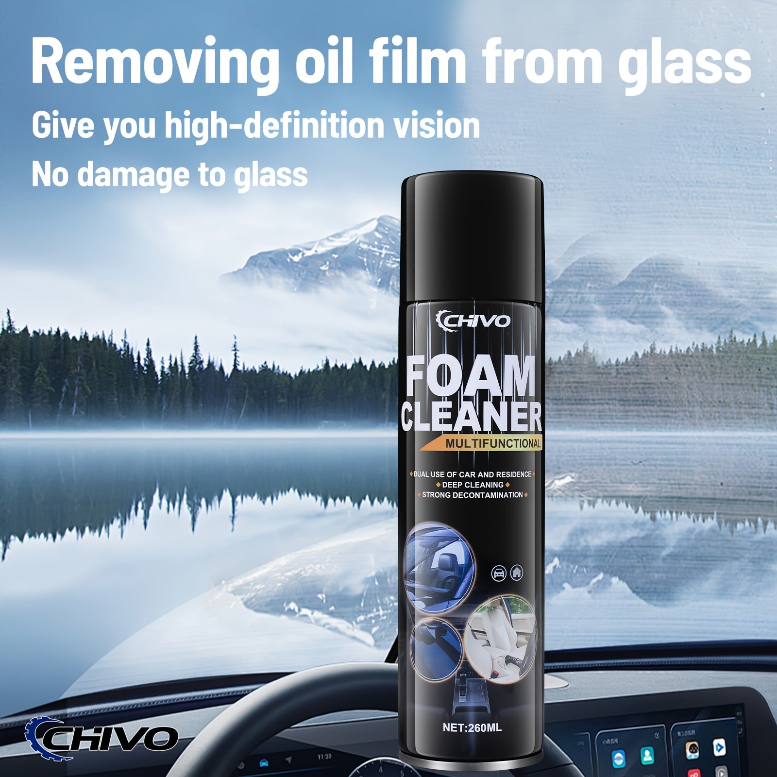 Chivo Multi-Functional Foam Cleaner Automotive Oil Film Cleaner Wheel Cleaner Headlight Cleaner Automotive Interior Cleaner Range Hood Cleaner