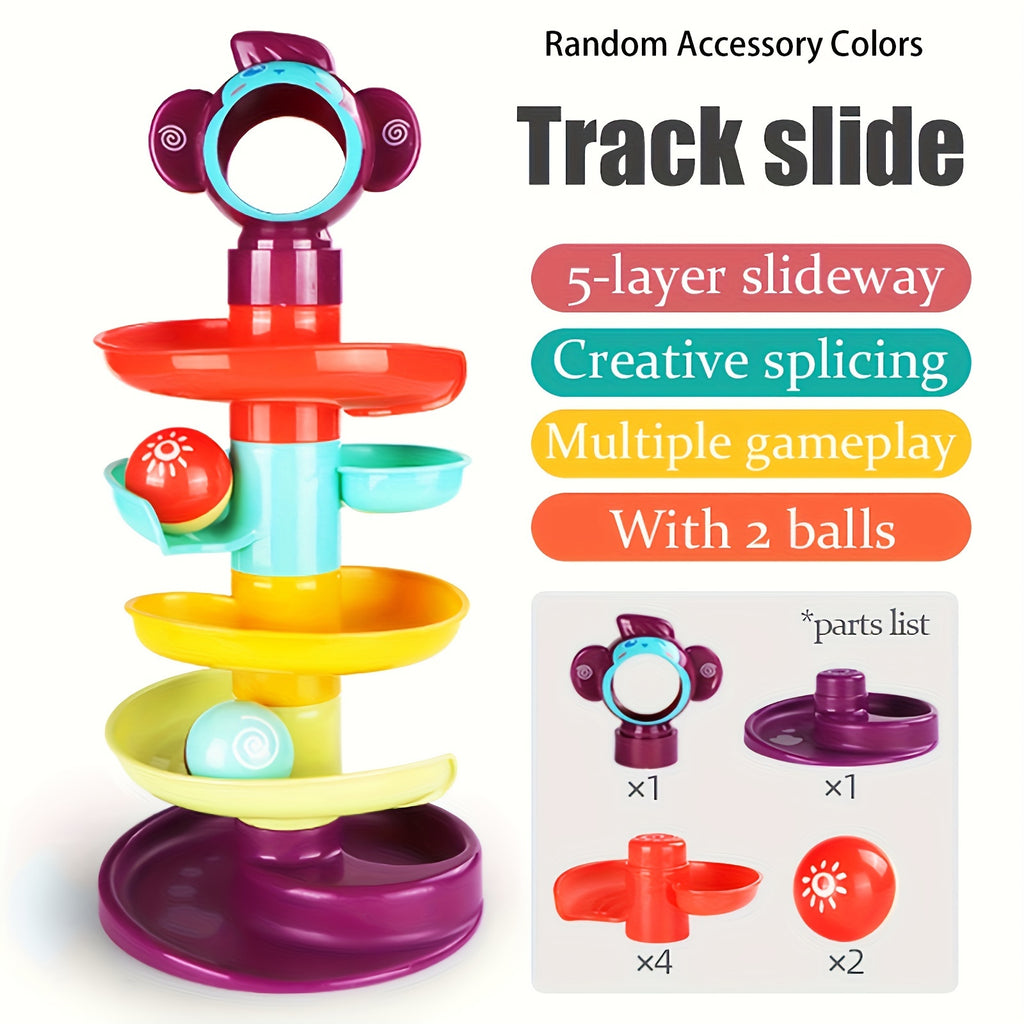 Educational Fun Track Slide Ball Tower, Rolling Ball Early Education Toys, Stacking Turn Ball, Funny Holiday And Birthday Gift