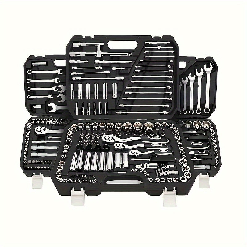 Car Repair Tools: Multi-Purpose Repair Tool Set with Ratchet, Torque Wrench & Screwdrivers - Suitable for Automotive, Motorcycle, and Bicycle Maintenance