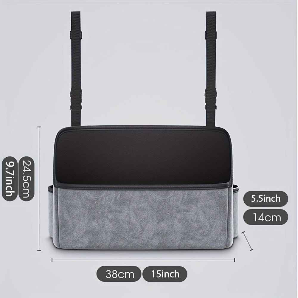 Car Handbag Holder Between Seats Suede Large Capacity Car Purse Holder Automotive Consoles & Organizers For Document Phone Storage Car Organizer