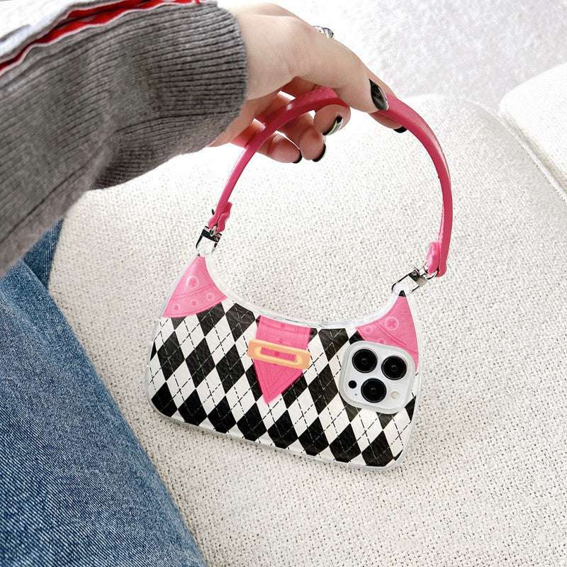 RAMODO Chic Diamond Lattice Handbag iPhone Case