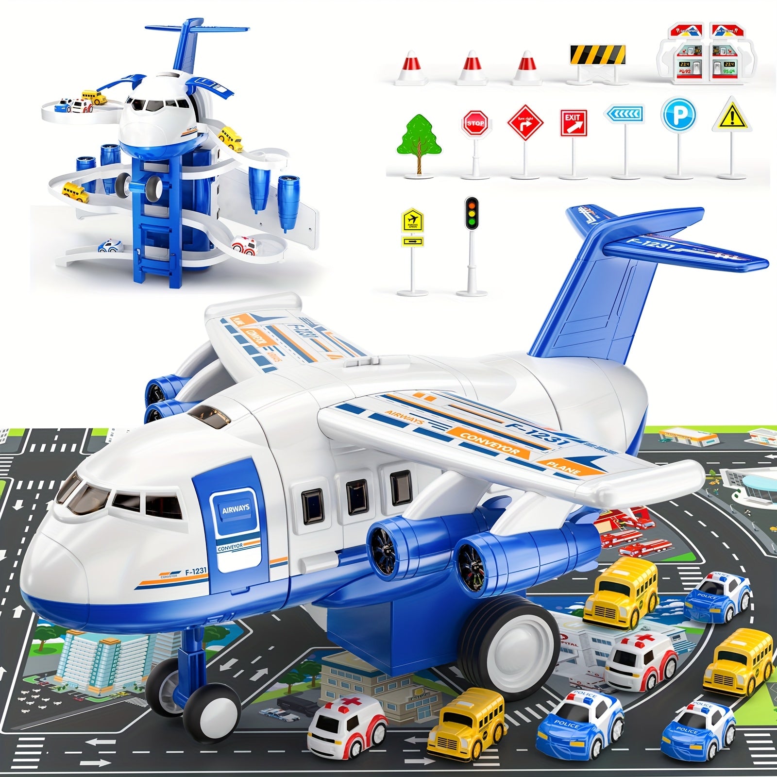 Home Kids Airplane Car Toys Simulation Inertia Aircraft Music Stroy With Light Passenger Plane Diecasts Kids Educational Toy