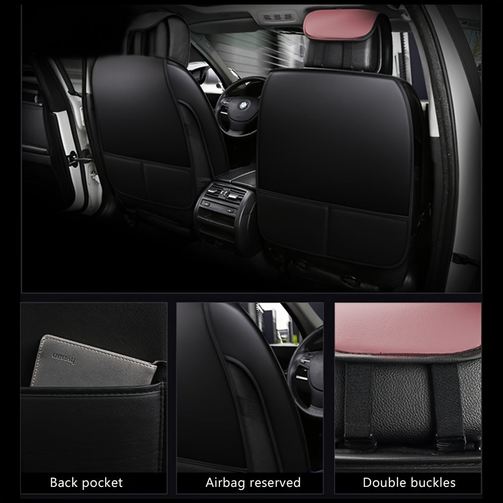 5 Seats Car Seat Covers Nappa Automotive Seat Cushion Protector Front Rear Full Set Waterproof Universal Fit for Most Sedan SUV Truck