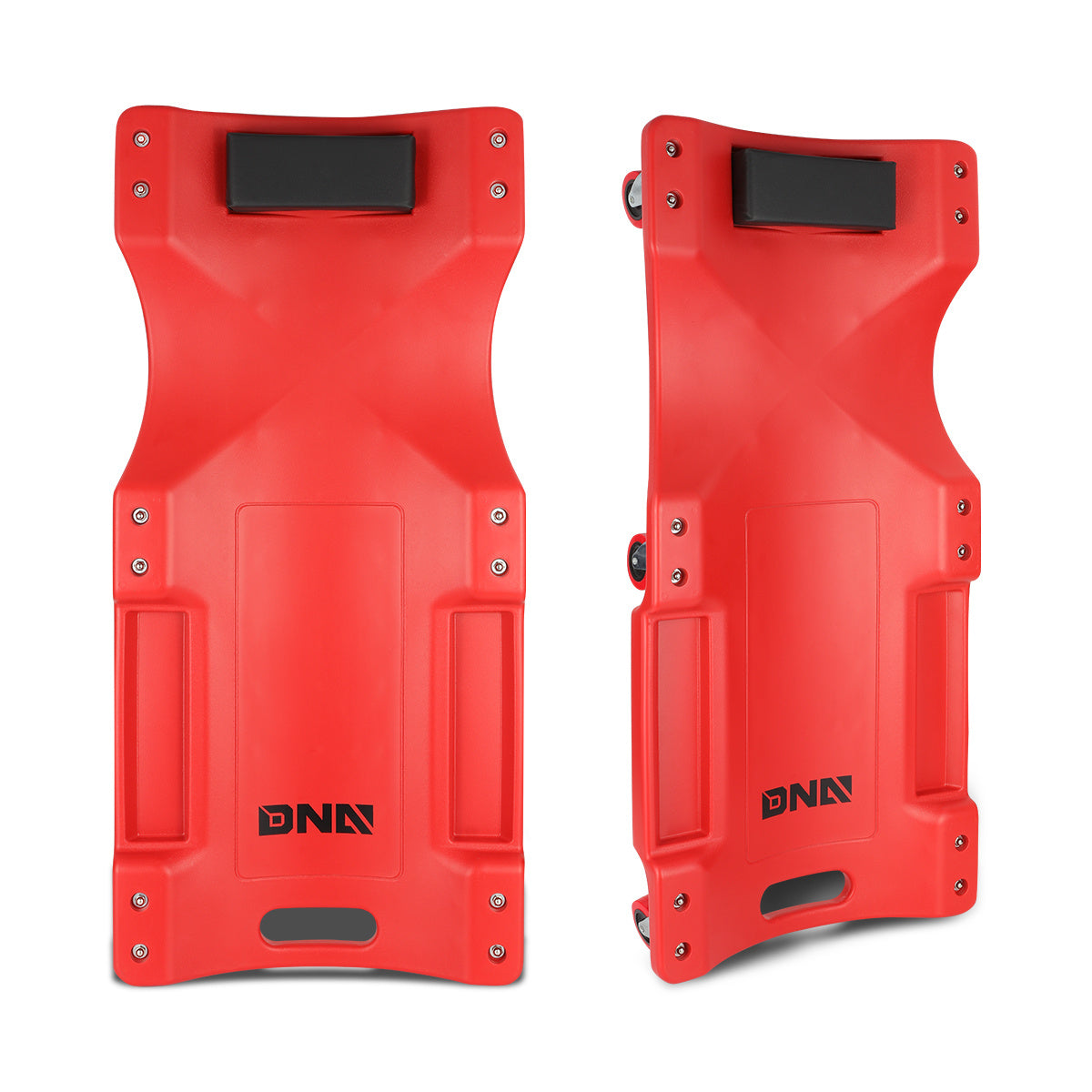 DNA Motoring 350Lbs Capacity Automotive Ergonomic Creeper with Swivel Wheels and Padded Headrest Red