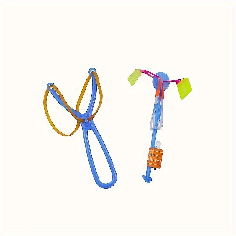 8PCS LED Lighting Up Luminous Toy, Flying Slingshot, Flying Toys, Fast Catapult Luminous Toy,Halloween Glow In Dark Party Supplies, Christmas Party Favors, Holiday Gifts, Children Gifts, Outdoor Toys