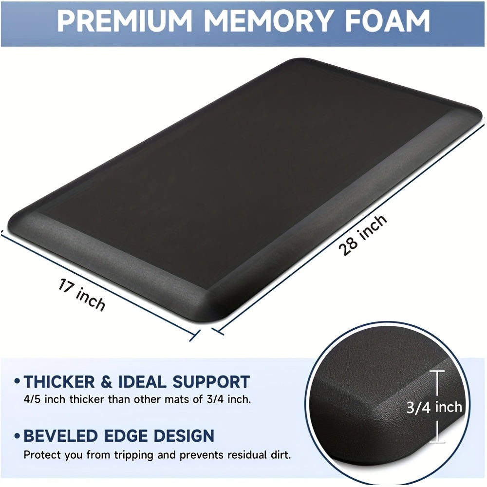 Thick Ergonomic Anti Fatigue Mats for Kitchen Floor, Cushioned Standing Office Desk Mat, High Quality Scratch Resistant Topside, Supportive All Day Comfort Padded Foam Rugs, 17x24