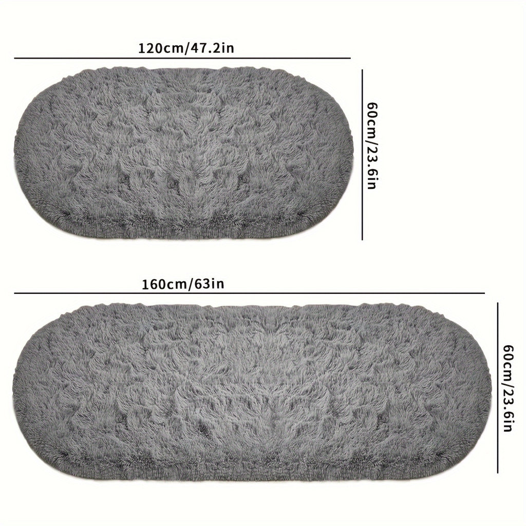 Luxurious Light Gray Plush Bedroom Mat - Soft, Skin-Friendly & Easy Care, Non-Slip Backing, Cozy Warm Mat for Home Decor, Rugs for Bedroom