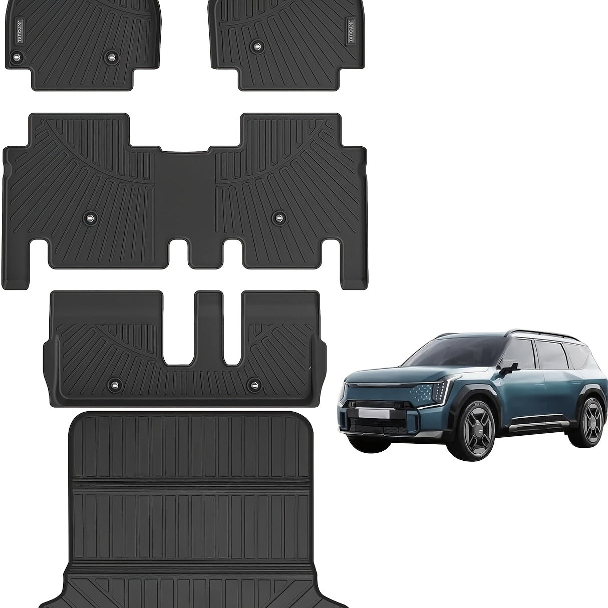 Floor Mats & Big Cargo Liners Compatible for KIA EV9 2024.